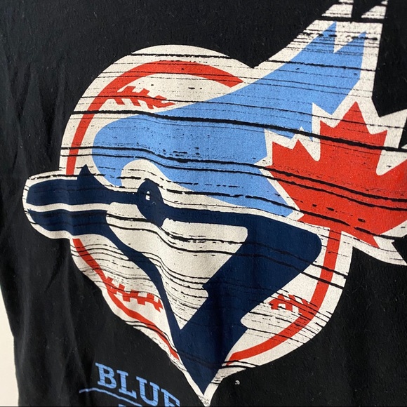 Toronto Blue Jays Black Printed V-Neck Tee - Picture 4 of 5
